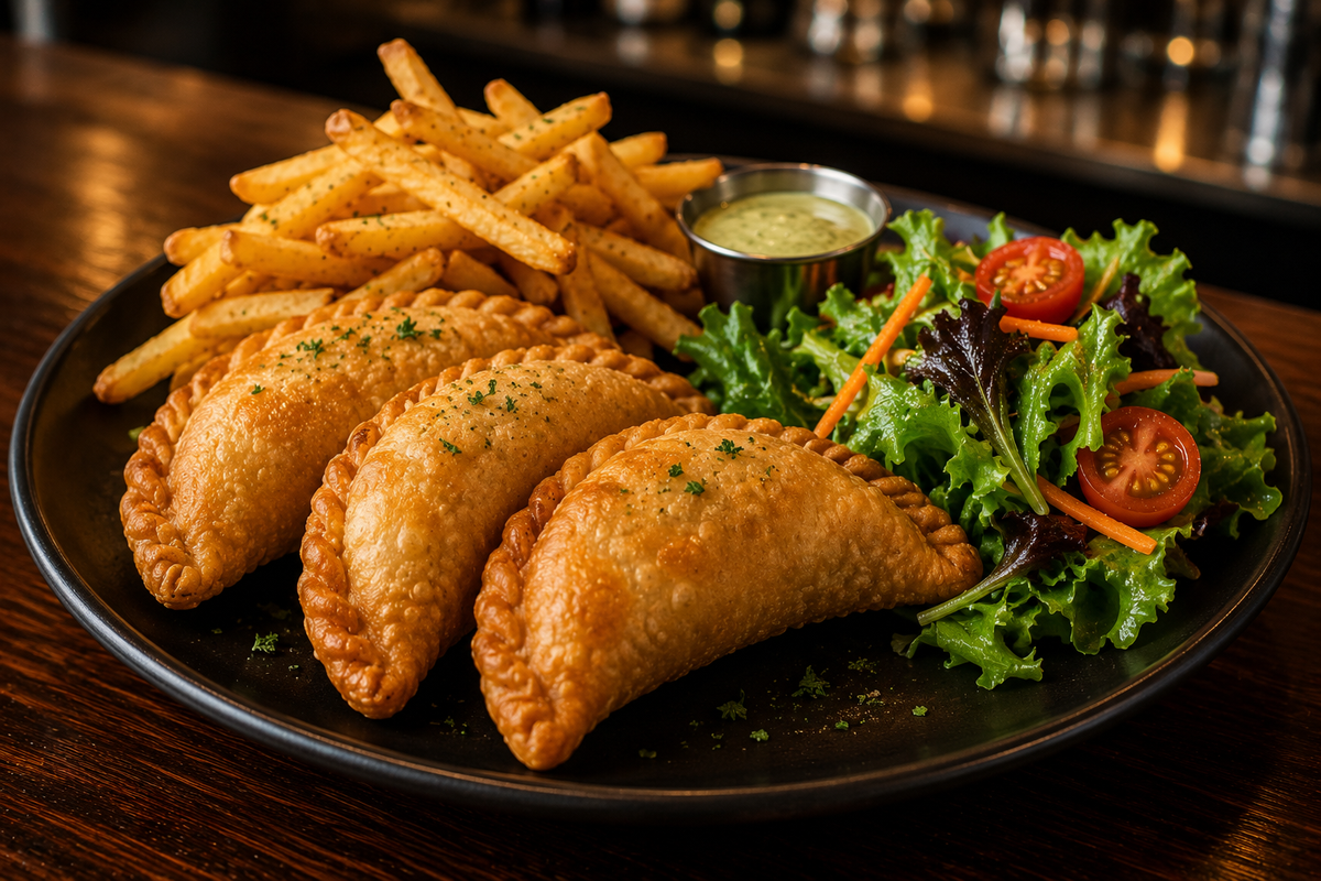 Empanadas with fries & salad